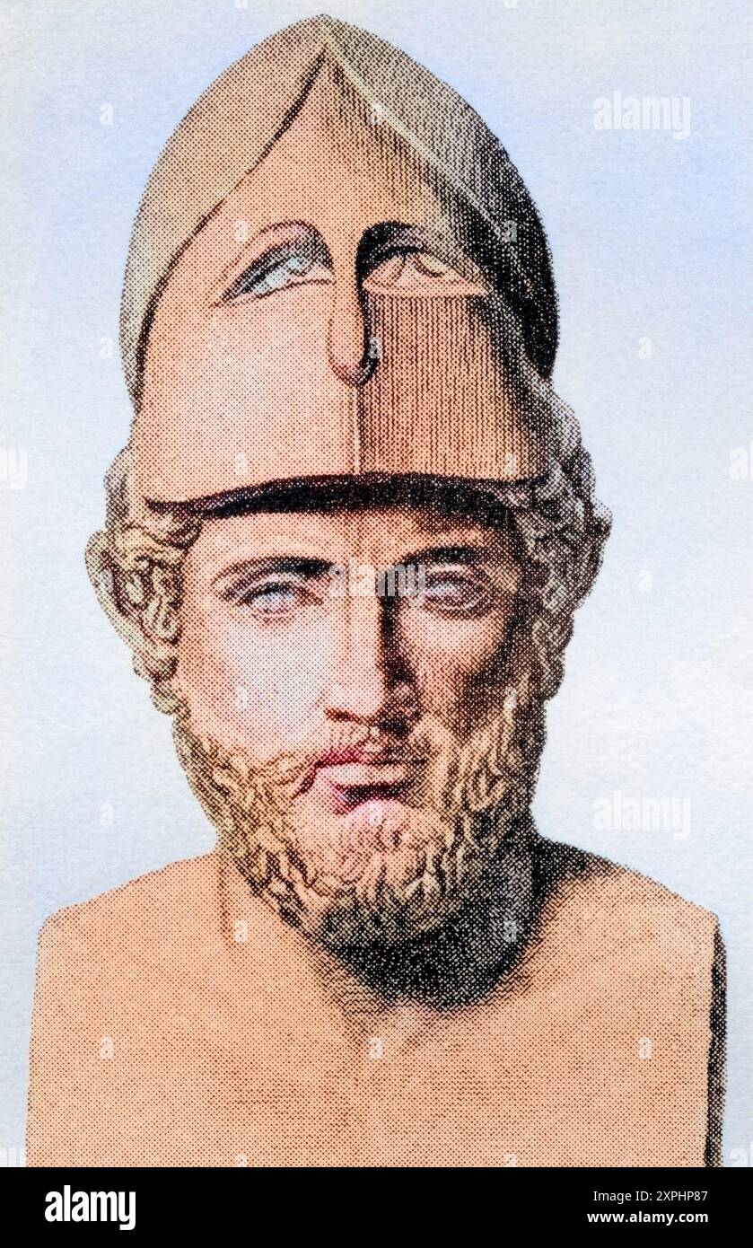 Perikles, ca. 495 bis 429 v. Chr. Griechischer Staatsmann, Redner und General von Athen. Aus dem Buch „History of the World“ von Harmsworth, erschienen 1908., Historisch, digital restaurierte Reproduktion von einer Vorlage aus dem 19. Jahrhundert, Datum nicht angegeben Stockfoto