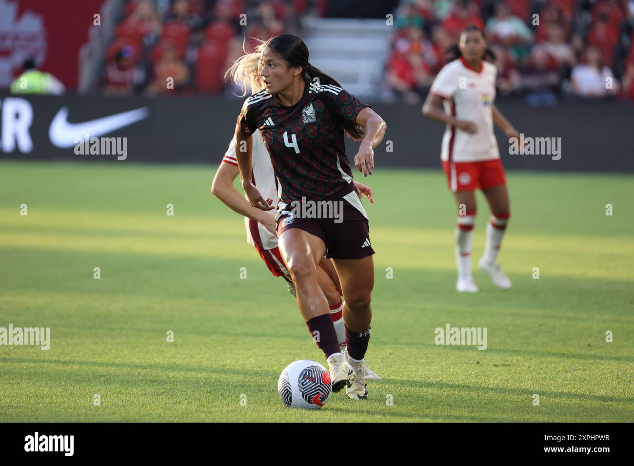 Toronto, Ontario, Kanada, 4. Juni 2024, internationales Freundschaftsspiel zwischen der kanadischen Frauennationalmannschaft und der mexikanischen Frauennationalmannschaft im BMO Field Stockfoto