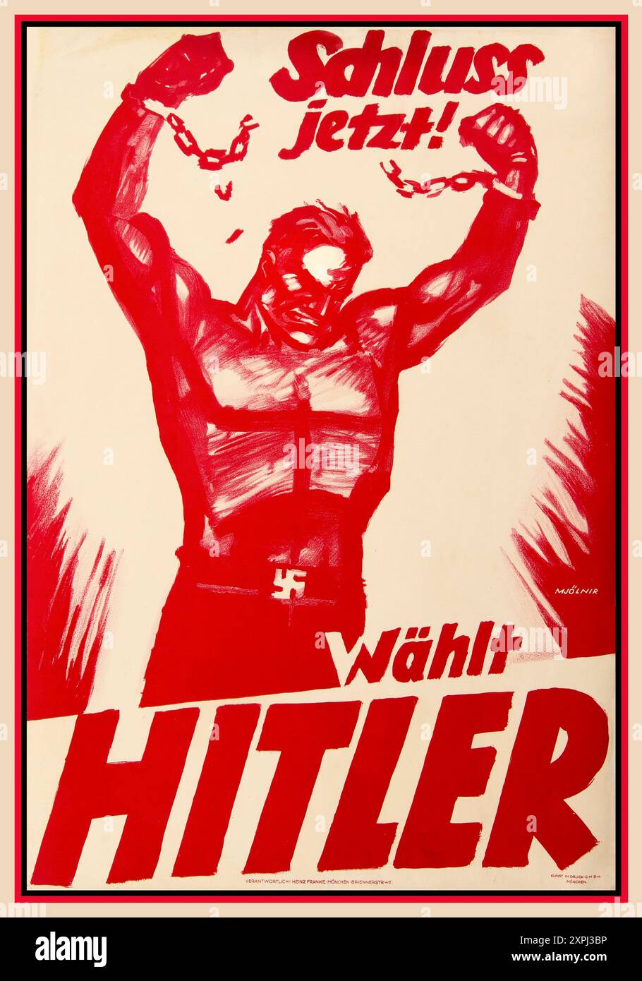 HITLERS politisches Plakat, das Adolf Hitler bei den deutschen