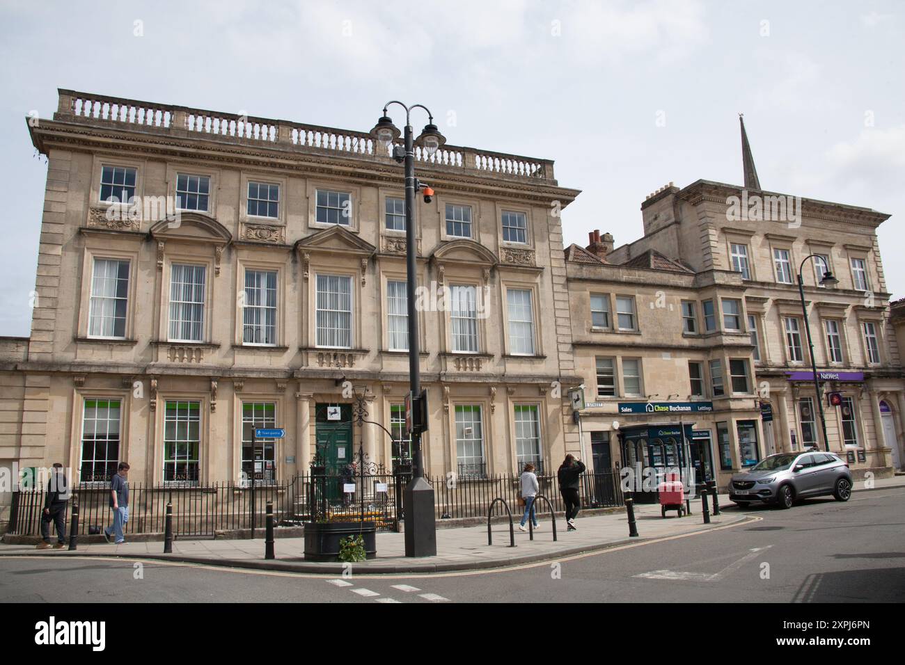 Blick auf das Zentrum von Trowbridge, Wiltshire im Vereinigten Königreich Stockfoto