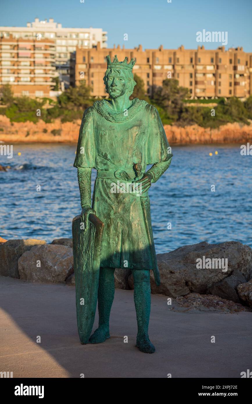 Eine Bronzestatue des Königs Jaume I. von Aragon, Graf von Barcelona und Herr von Montpellier von 1213 bis 1276; König von Mallorca von bis 1231 Stockfoto