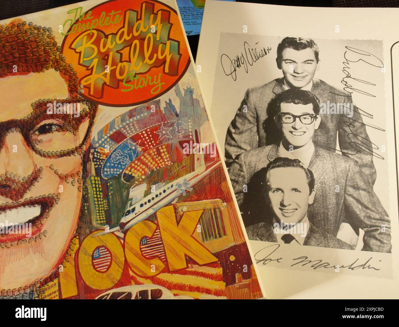 Musikausstellung - Musikausstellung - Buddy Holly; Musik und Cover Stockfoto