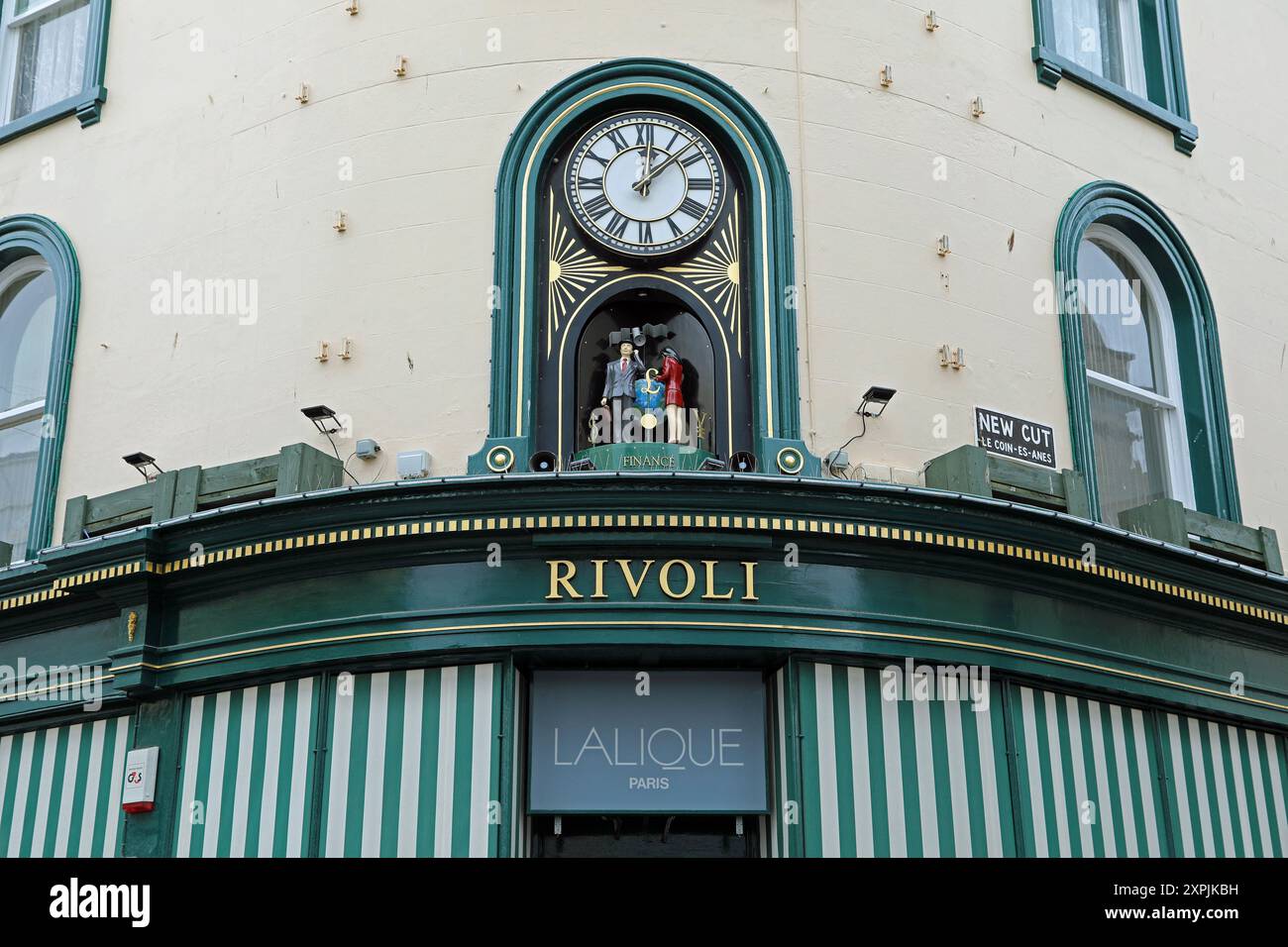 Rivoli Juweliere Schweizer Stil Drehuhr in St. Helier Stockfoto