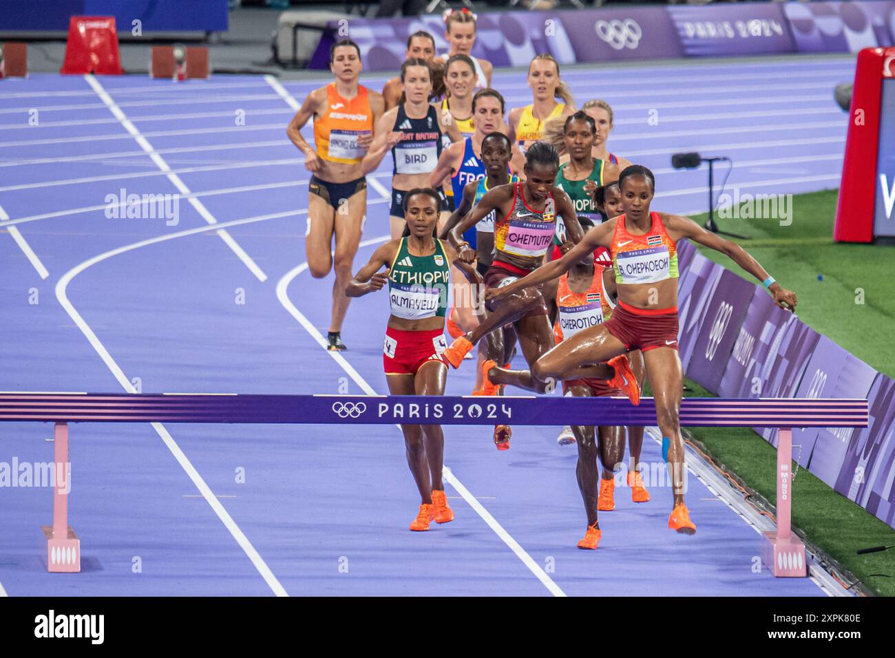 Beatrice Chepkoech (KEN), Athletics, Women&#39;3000m Steeplechase-Finale während der Olympischen Spiele Paris 2024 am 6. August 2024 im Stade de France in Saint-Denis bei Paris, Frankreich Stockfoto