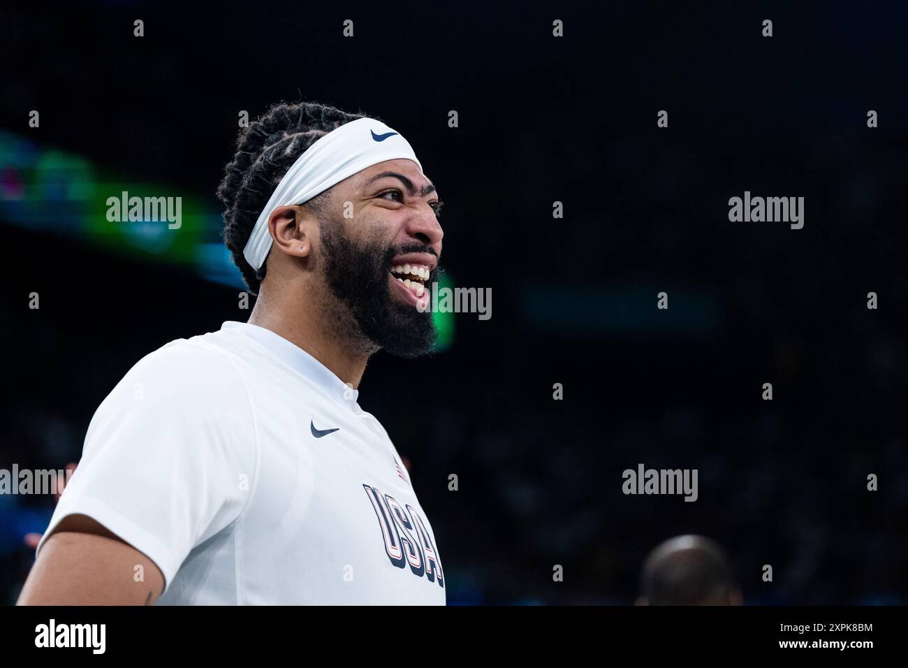 DAVIS Anthony (USA, #14), FRA, Olympische Spiele Paris 2024, Basketball Herren, Brasilien (BH) vs Vereinigte Staaten von Amerika (USA), Viertelfinale, 06.08.2024 Foto: Eibner-Pressefoto/Michael Memmler Stockfoto