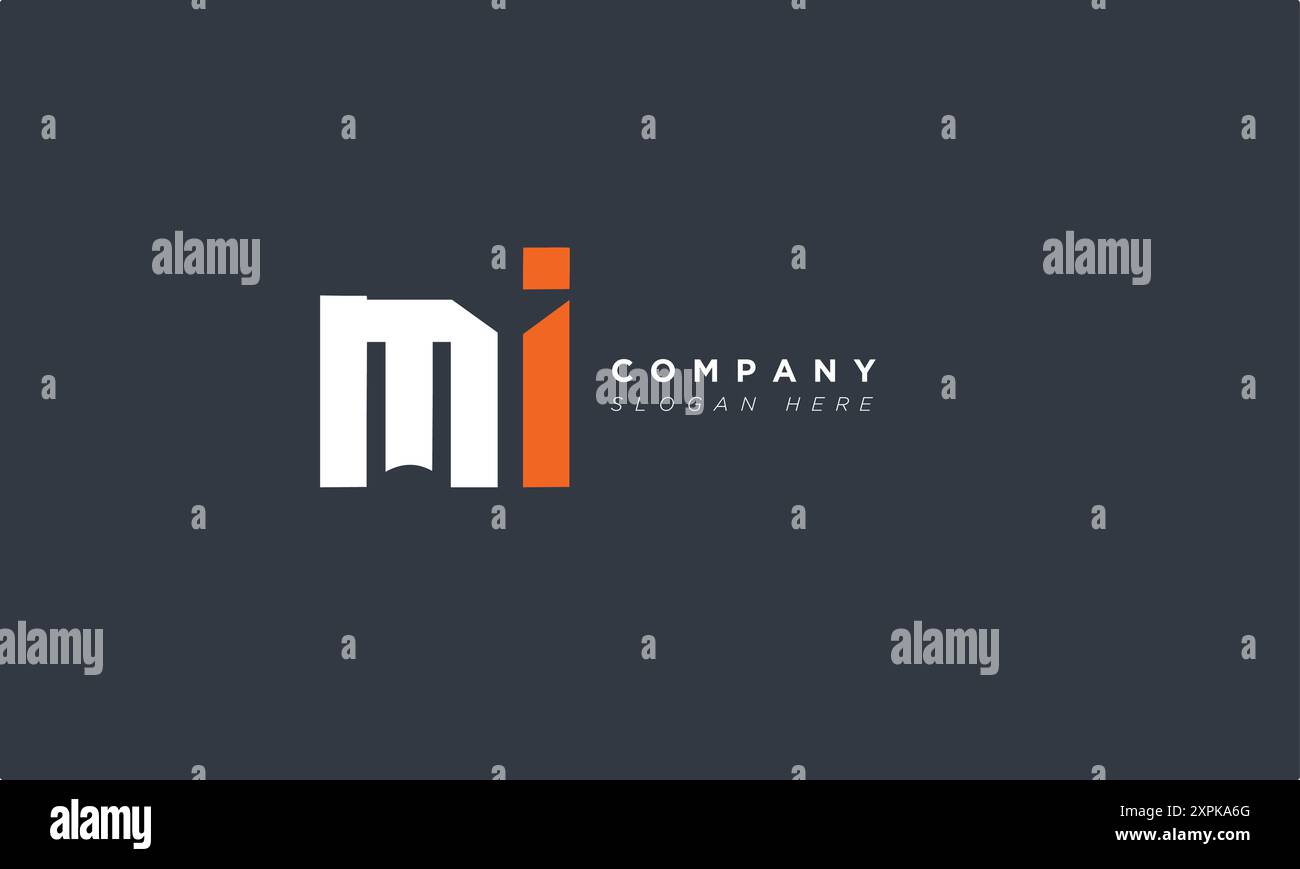 MI Alphabet Letters Initialen Monogram Logo Stock Vektor