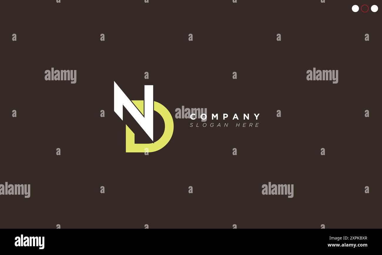ND Buchstaben Initialen Monogramm Logo Stock Vektor