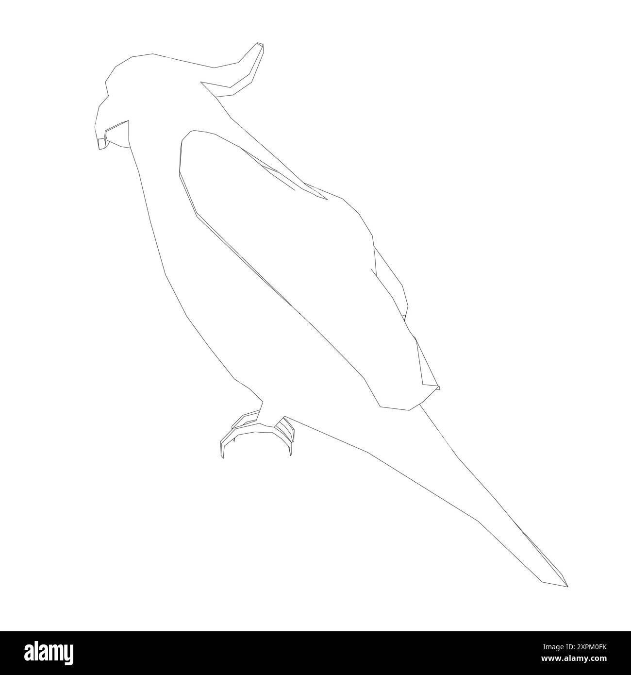 Schwarzweiß-Ausmalseite. Tiere Papagei Symbol. Abbildung des Vektormaterials. Vektorsymbol für Papageienaras. Illustration des wilden Vogels. Stock Vektor