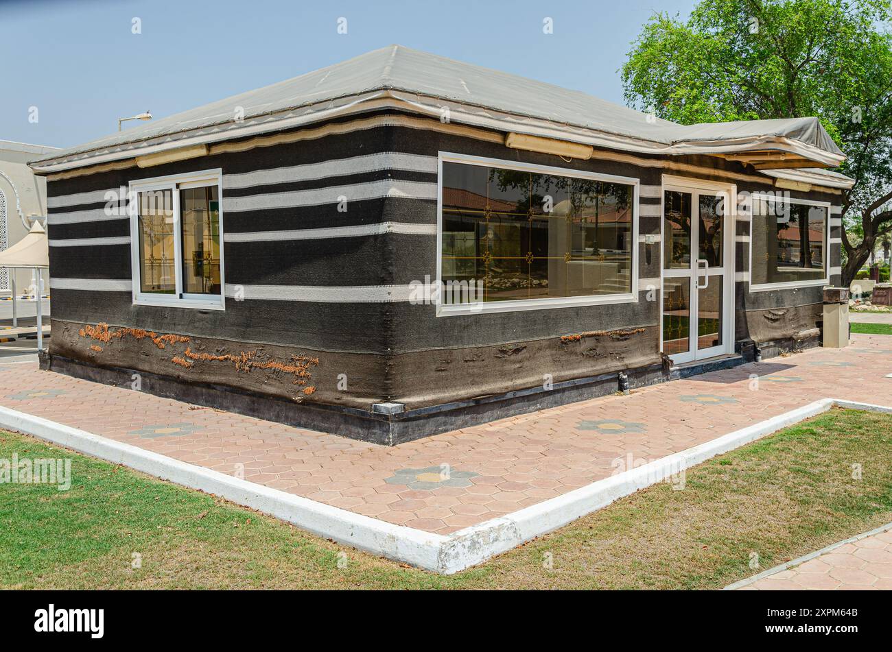 Typische Majlis (Zelt) in Wüstenregionen des Nahen Ostens verwendet Stockfoto