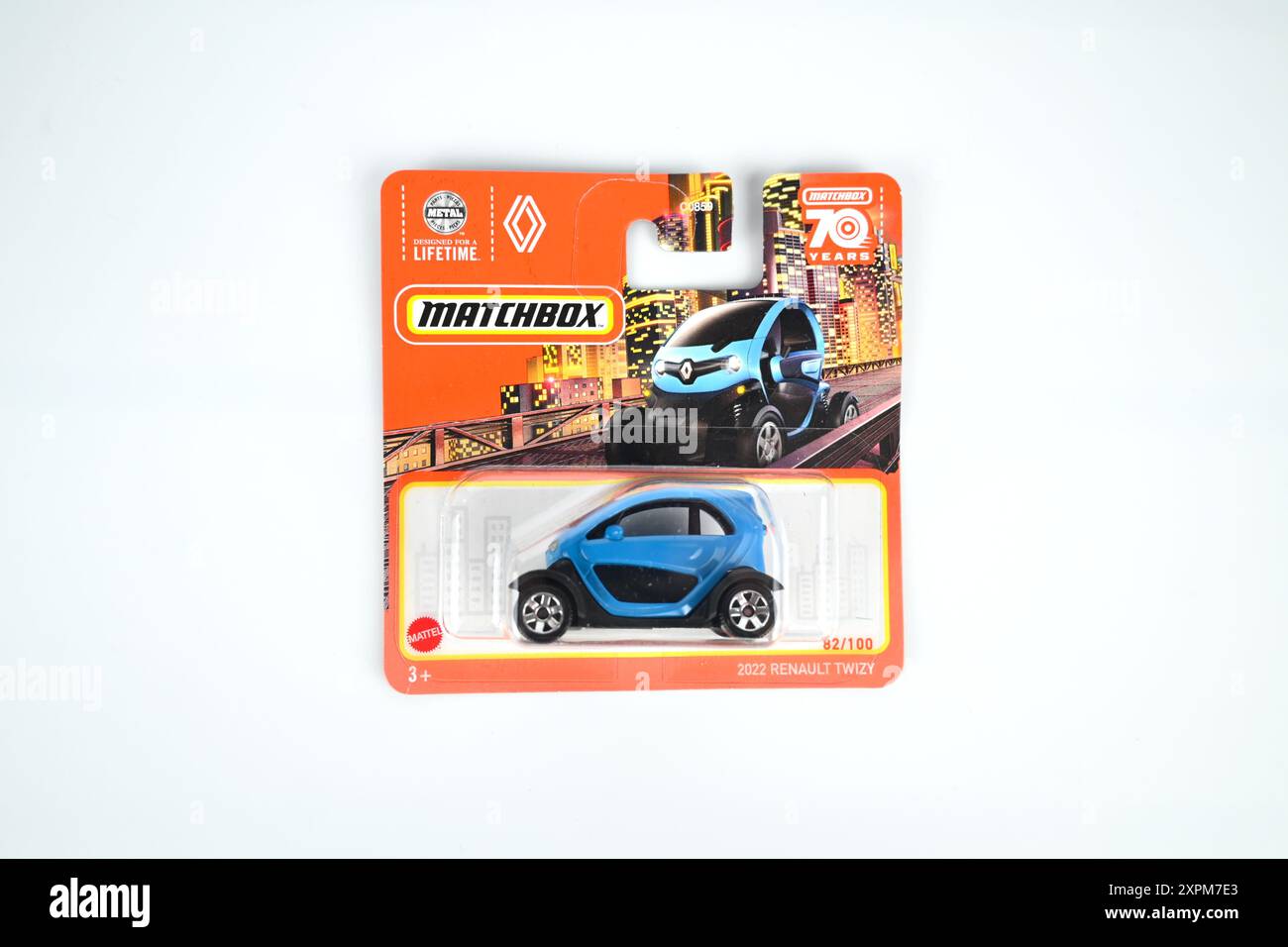 Matchbox 2022 Renault Twizy Toy Car Model in Box Verpackung – Wales, Großbritannien – 02. August 2024 Stockfoto
