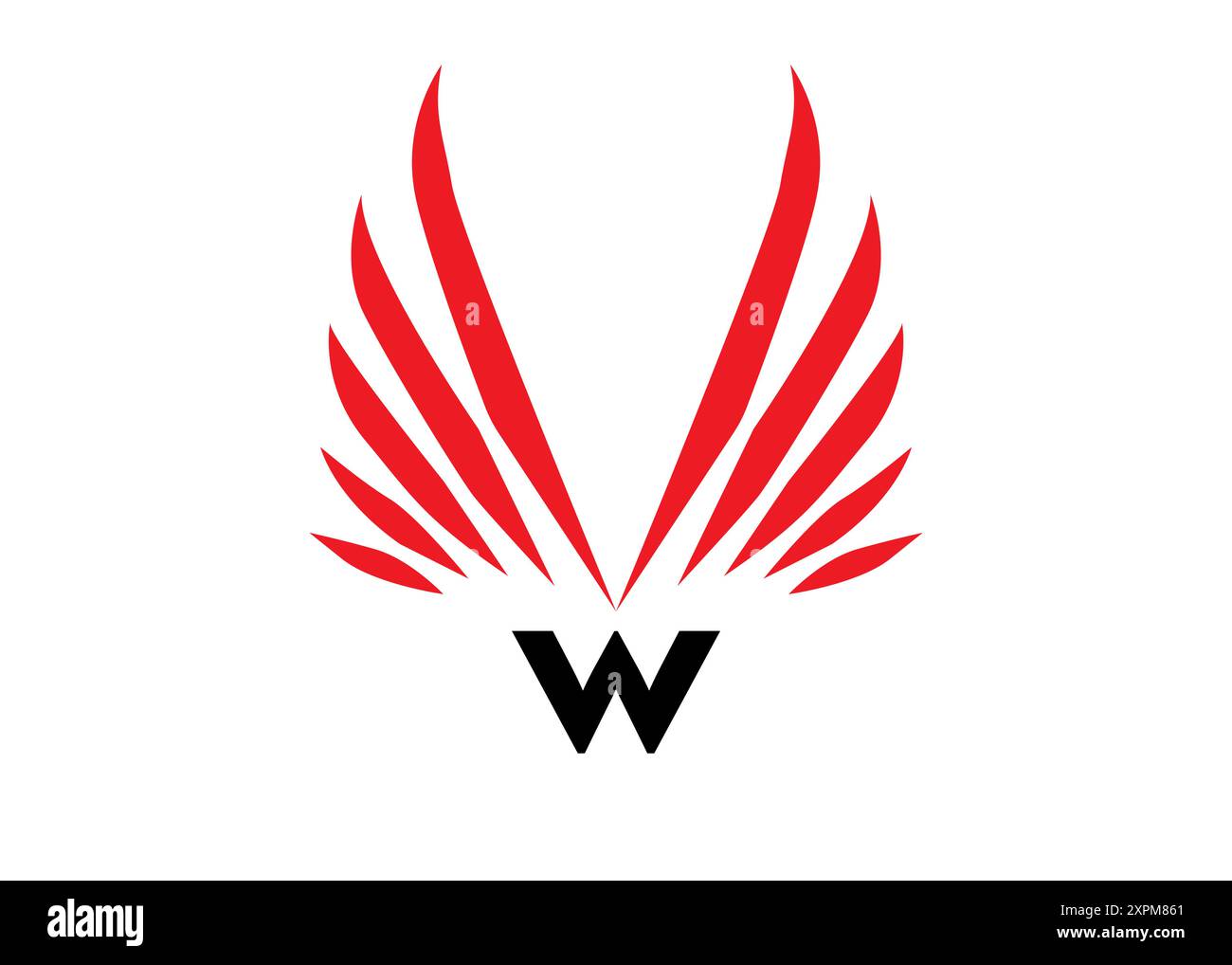 Design-Vorlagenelemente mit dem Logo „Letter W“. Geeignet für jede Geschäfts- oder Unternehmensidentität. W mit scharfen Flügeln, Geschäftsmarke Stock Vektor