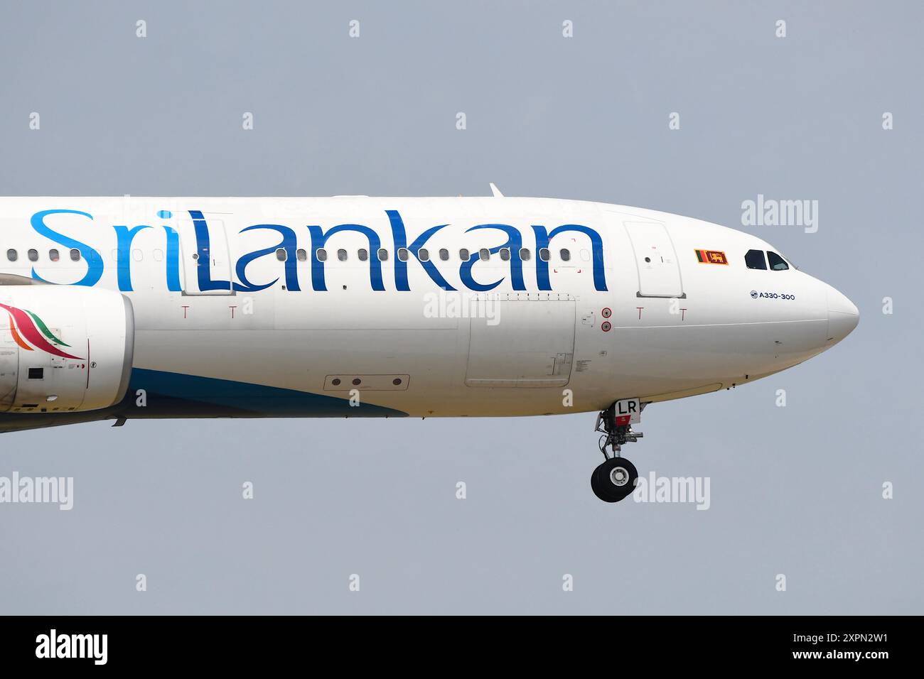 Airbus A330-300 SriLankan Airlines landet bei Frankfurt Intl. Flughafen in Deutschland. Stockfoto