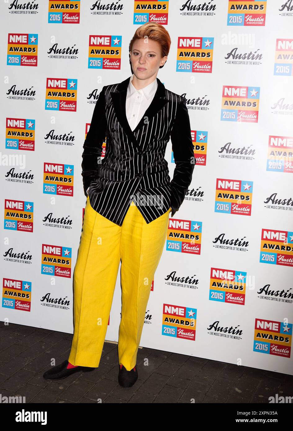 London, Großbritannien. Februar 2015. La Roux aka Elly Jackson nimmt am 18. Februar 2015 an den NME Awards Arrivals der Brixton Academy in London, England, Großbritannien Teil. Quelle: S.A.M./Alamy Live News Stockfoto