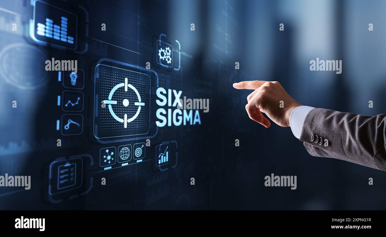 Six Sigma. Management-Konzept zur Verbesserung der Qualität der Arbeit einer Organisation oder einer separaten Einheit Stockfoto