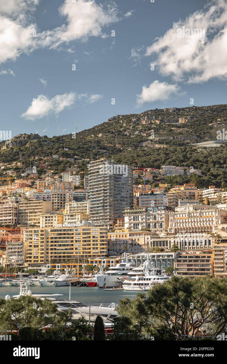 Blick auf den Jachthafen von Monte Carlo, Monaco Stockfoto