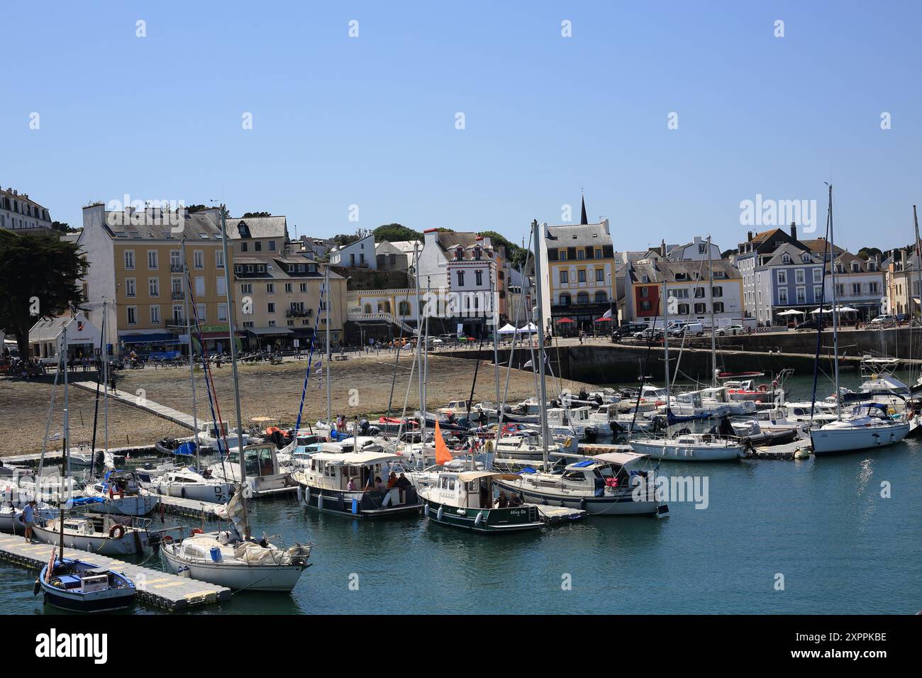 Äußerer Hafen vom Meer, Le Palais, Belle Ile en Mer, Bretagne, Frankreich Stockfoto