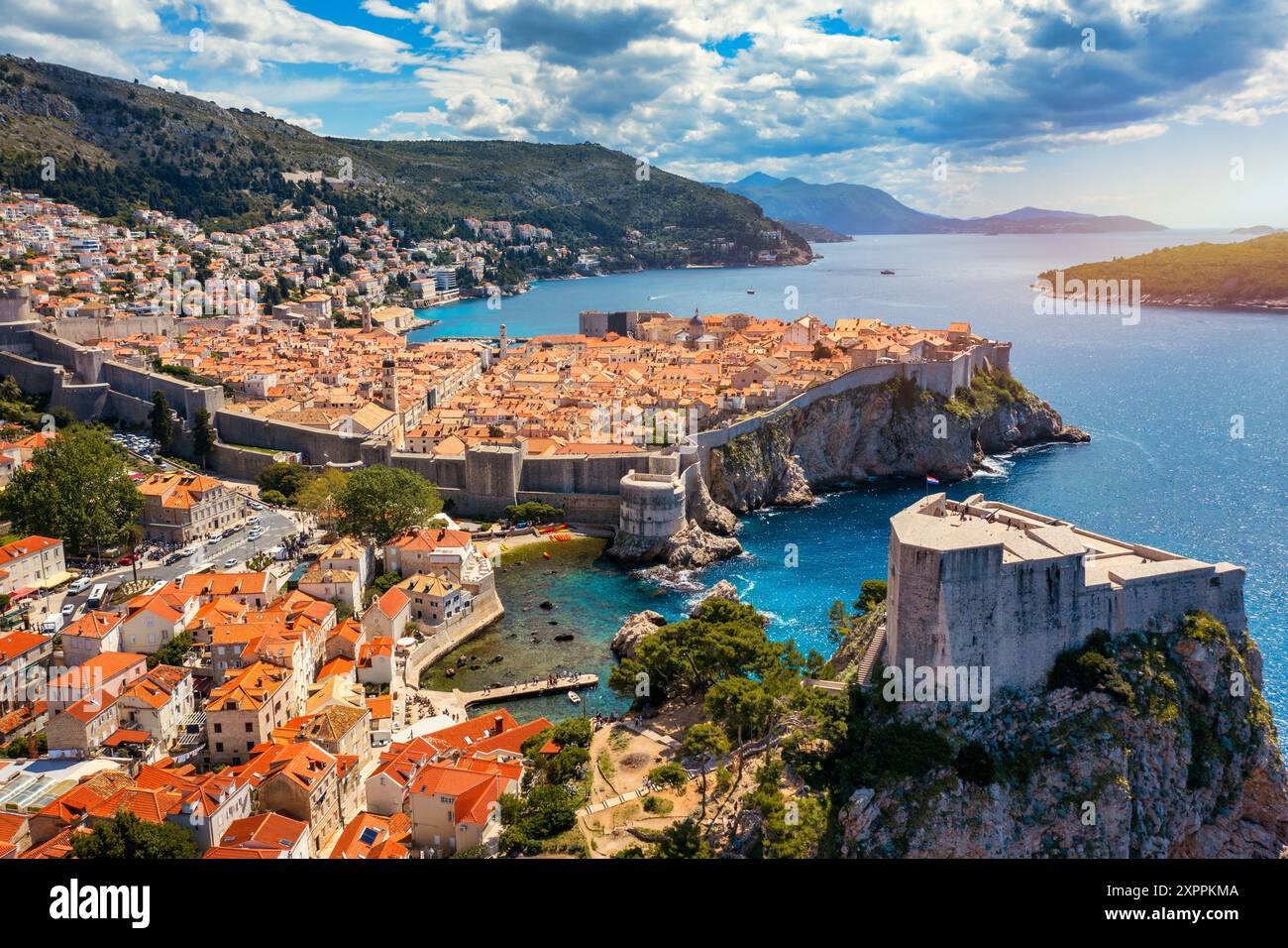 Fort Lovrijenac von Dubrovnik Stadt Kroatien. Festung Lovrijenac, über dem Westhafen. Dubrovnik historische Stadt Kroatien in Dalmatien. UNESCO-Welt Stockfoto