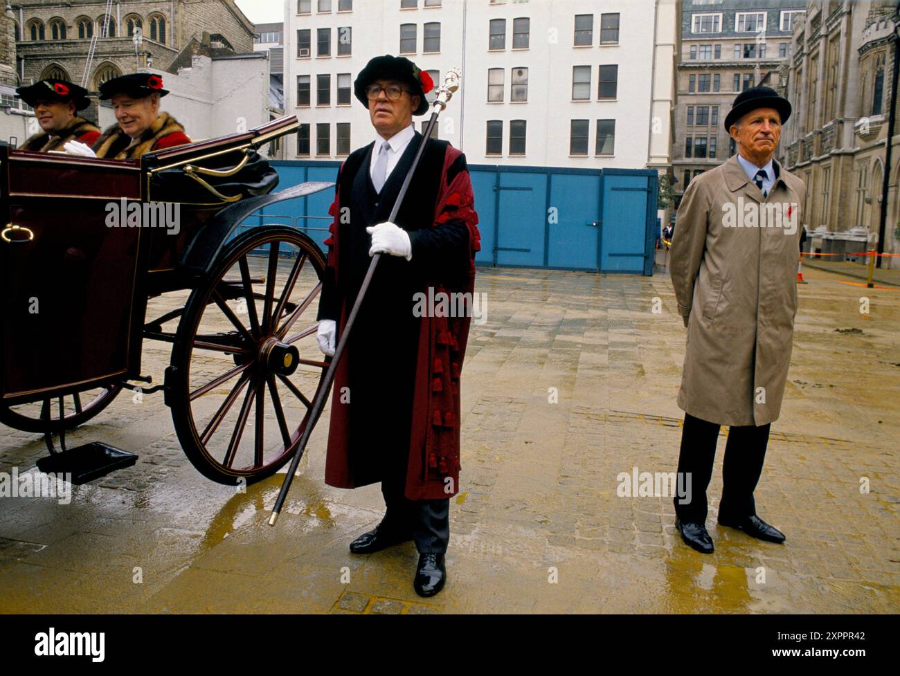 City of London Geschäftsleute Würdenträger bei Sir Alexander Graham, der Lord Mayor of London jährlichen Lord Mayors Show. 1990 1990er Jahre Großbritannien Stockfoto