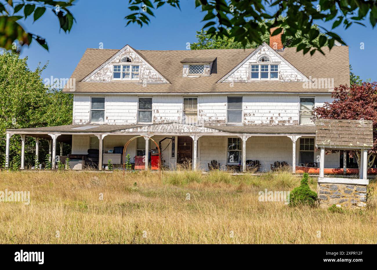 Altes, negelkiertes Haus am 1. regis Court in East hampton, ny Stockfoto