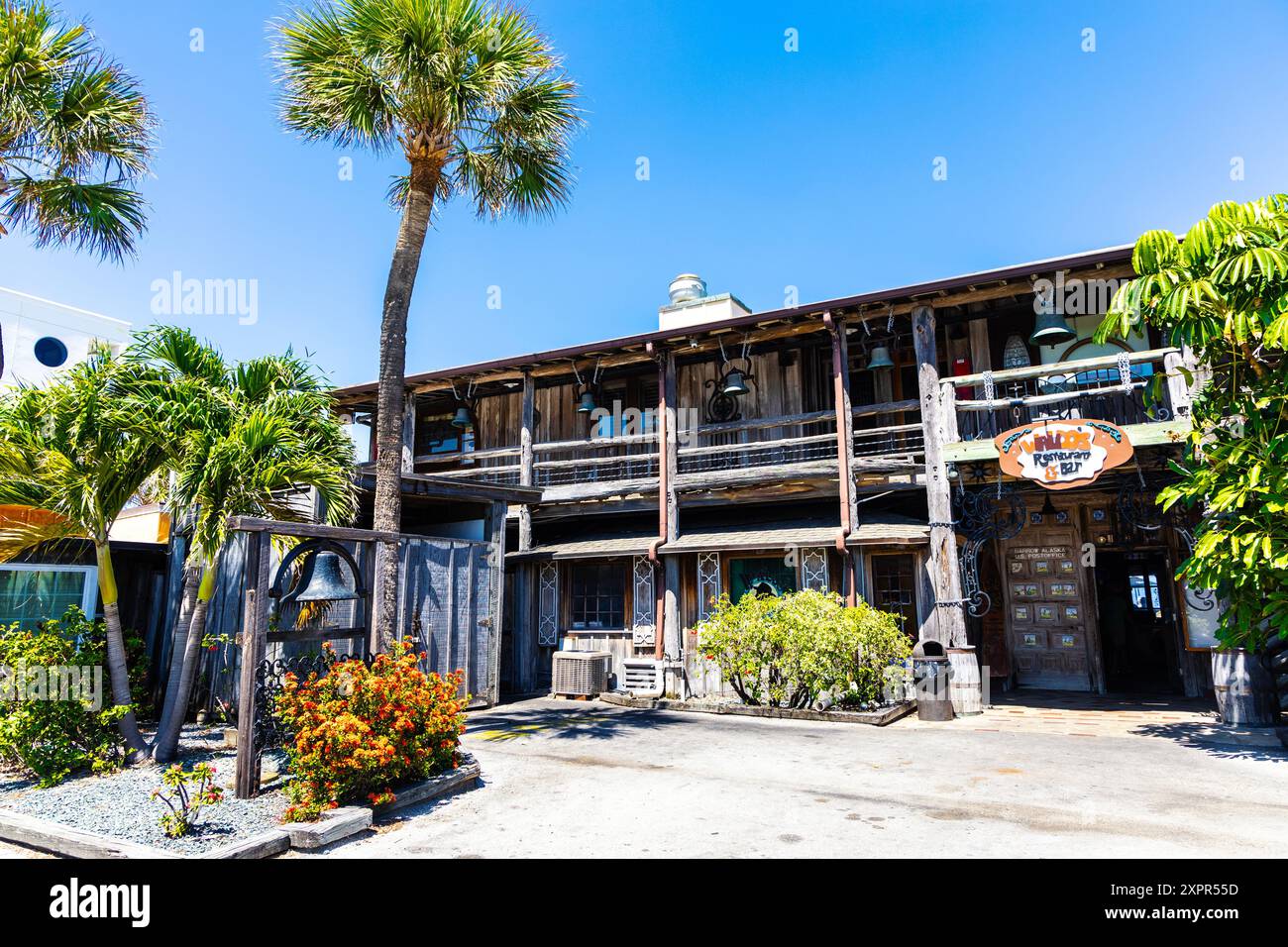 Außenansicht von Waldo's Restaurant und Bar im Historic Driftwood Resort, Vero Beach, Florida, USA Stockfoto