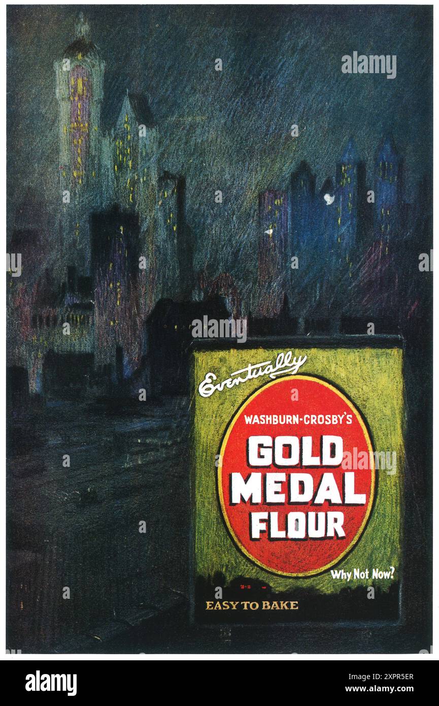 1914 Washburn-Crosby's Goldmedaille Mehl Werbespot Stockfoto