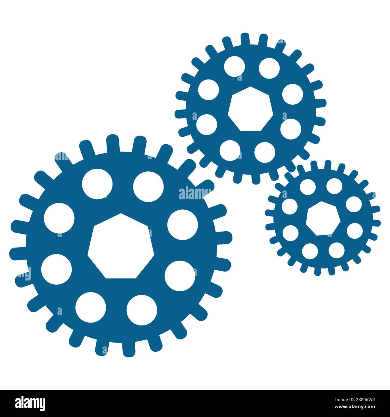 Zahnradsymbol isoliert auf weißem Hintergrund Stock Vektor