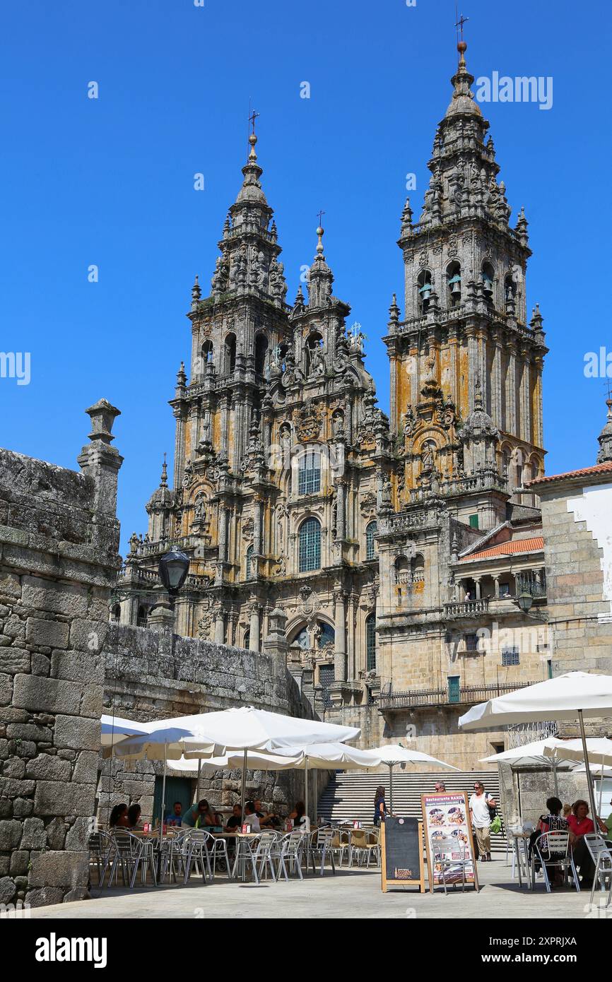 Cathedral, Praza Obradoiro, Santiago De Compostela, A Coruña Provinz, Galicien, Spanien Stockfoto