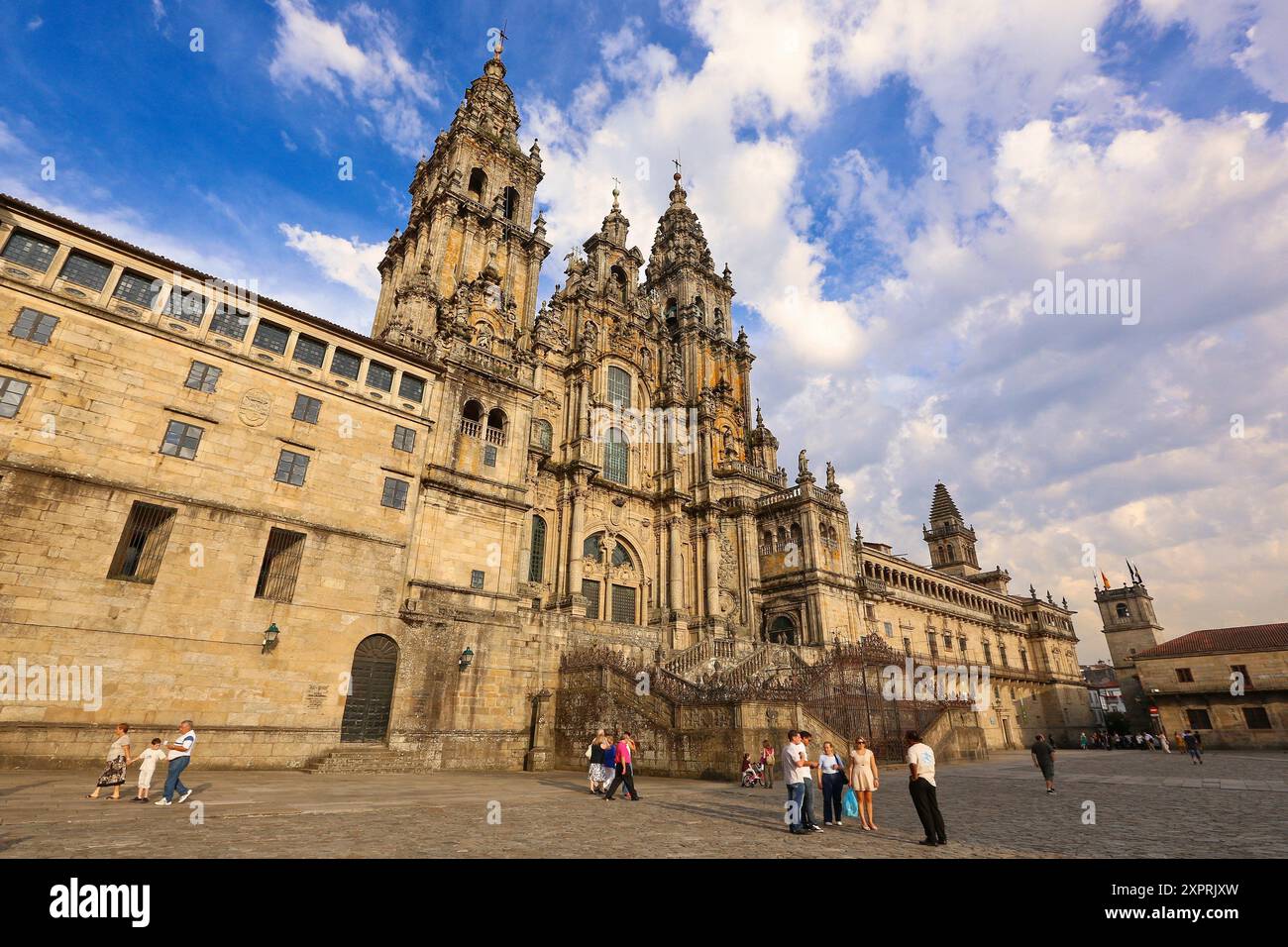 Cathedral, Praza Obradoiro, Santiago De Compostela, A Coruña Provinz, Galicien, Spanien Stockfoto