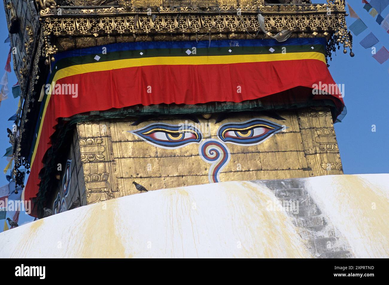 Stupa, Swayambhunath, ist eine der ältesten buddhistischen Stätten in Nepal, Kathmandu, Himalaya, Südasien Stockfoto