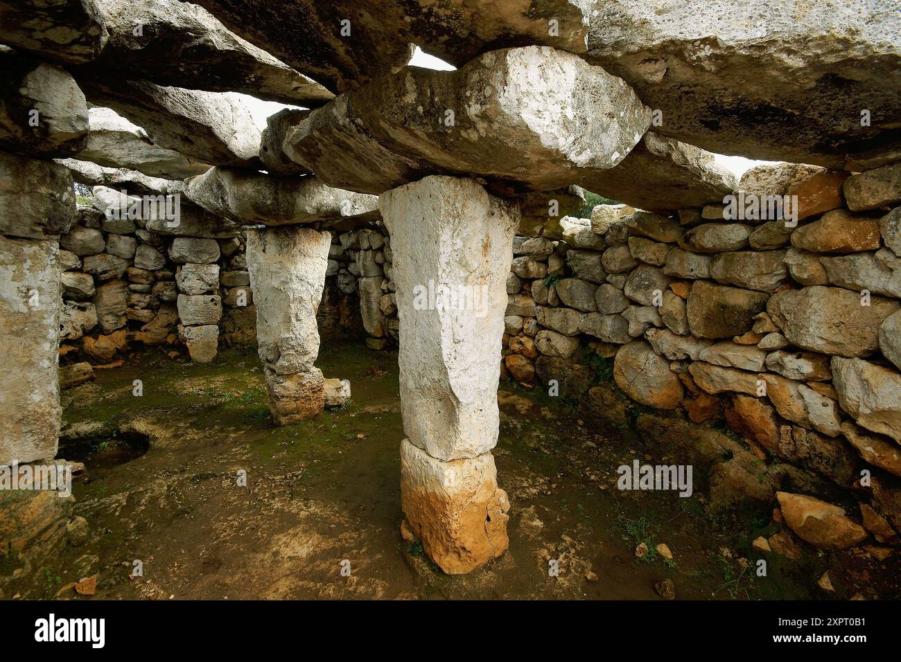 Talayotische Siedlung (ca. 1400 v. Chr.), Torre d´en Galmes, Ciutadella. Menorca, Balearen, Spanien Stockfoto