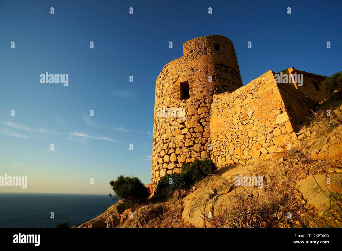 Turm von Cala En Basset Ponent Andratx Spanien Mallorca Balearen Stockfoto