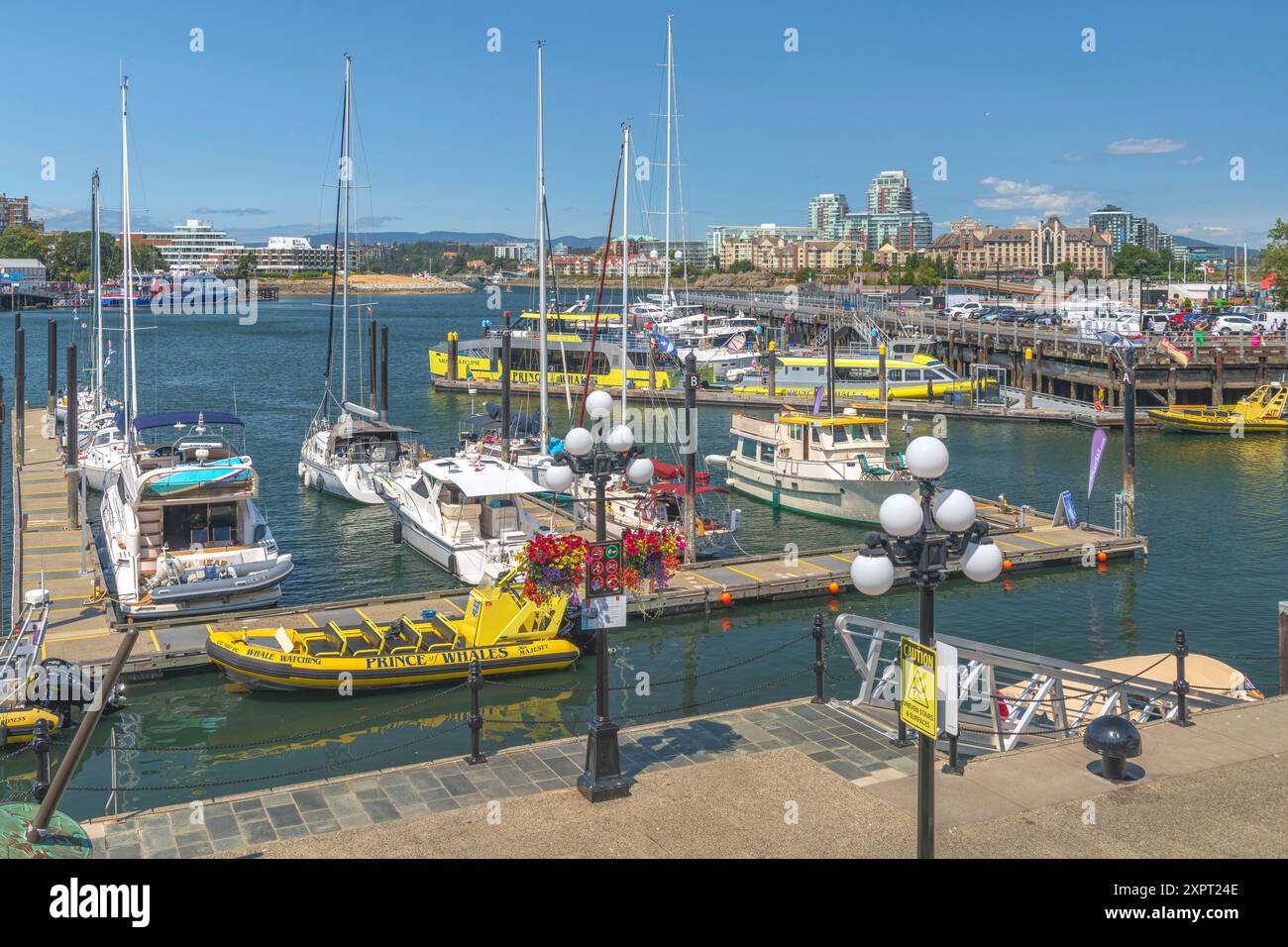 Victoria BC Canada - Juky 22- 2024 Gebäude in der Innenstadt Tourismusszene Victoria BC Canada. Stockfoto
