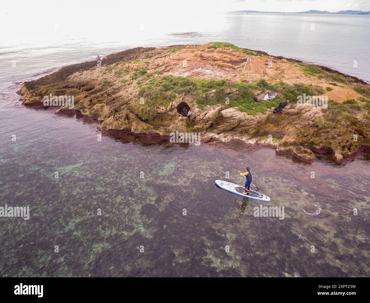 Punische Ausgrabungsstätte, Na Galera Islet, Can Pastilla, Palma, Mallorca, Balearen, Spanien, Europa. Stockfoto