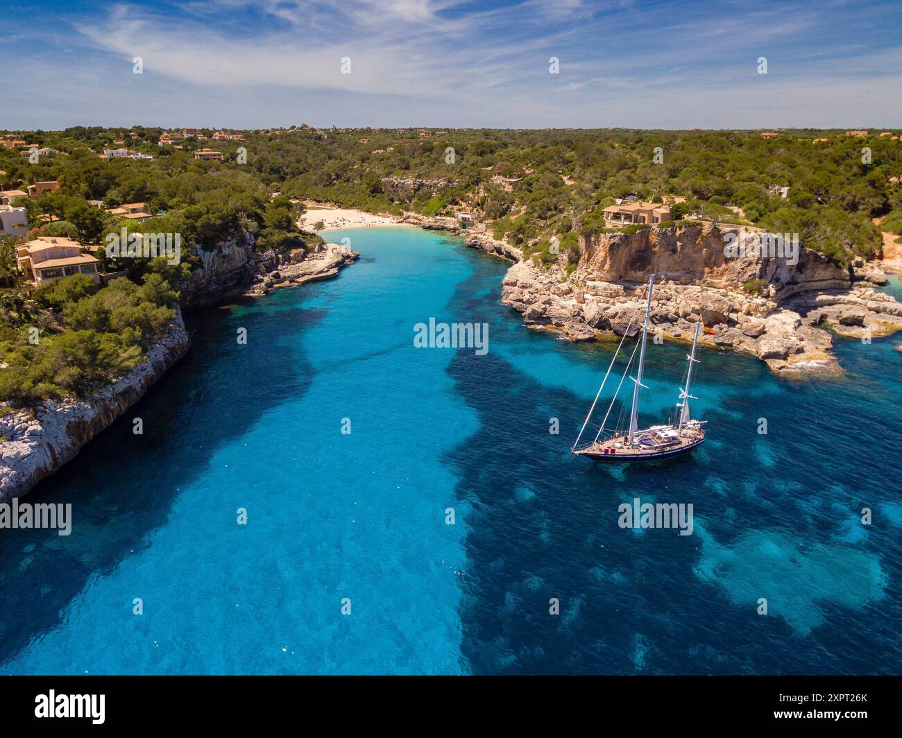 Cala Llombards, Santanyi, Mallorca, Balearen, Spanien, Europa. Stockfoto