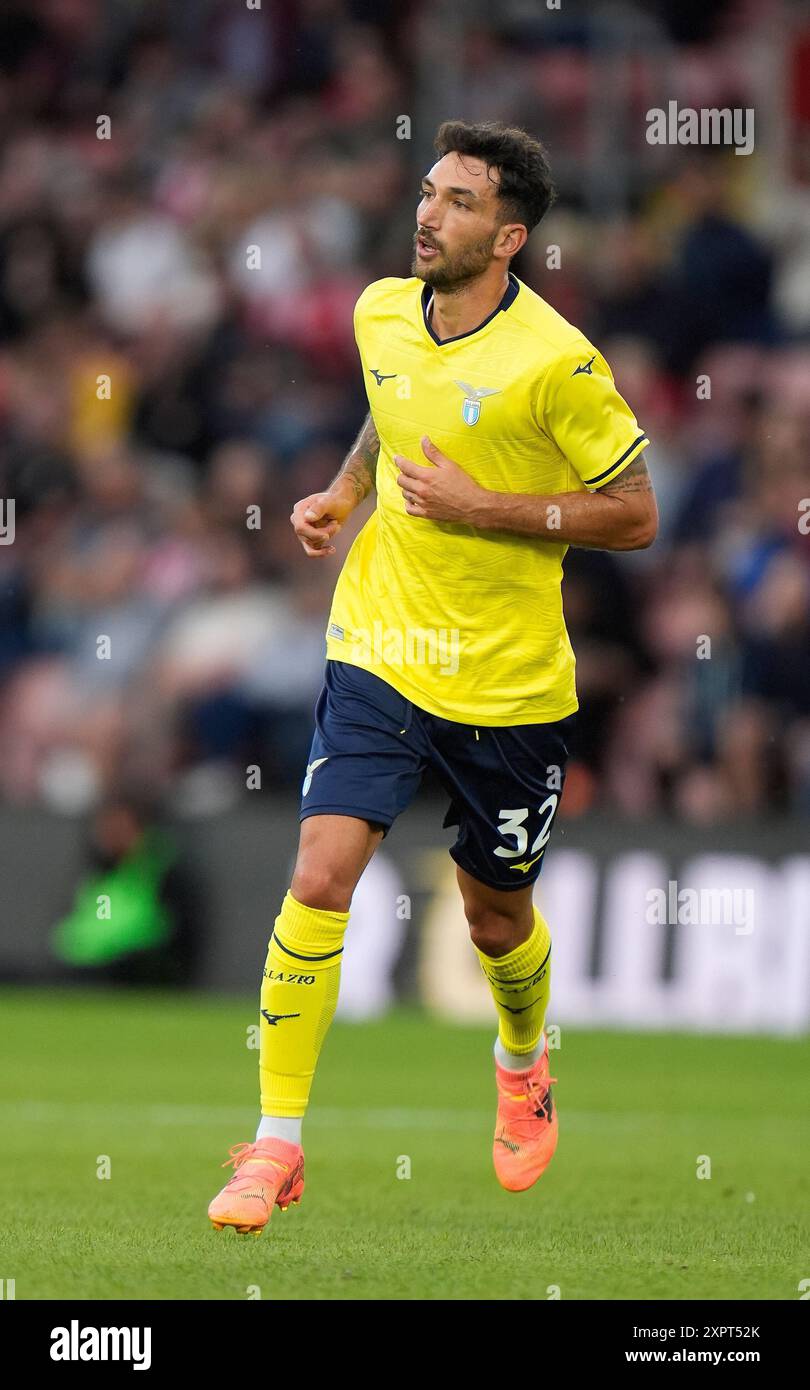 Danilo Cataldi von Lazio während des Freundschaftsspiels vor der Saison im St. Mary's Stadium in Southampton. Bilddatum: Mittwoch, 7. August 2024. Stockfoto