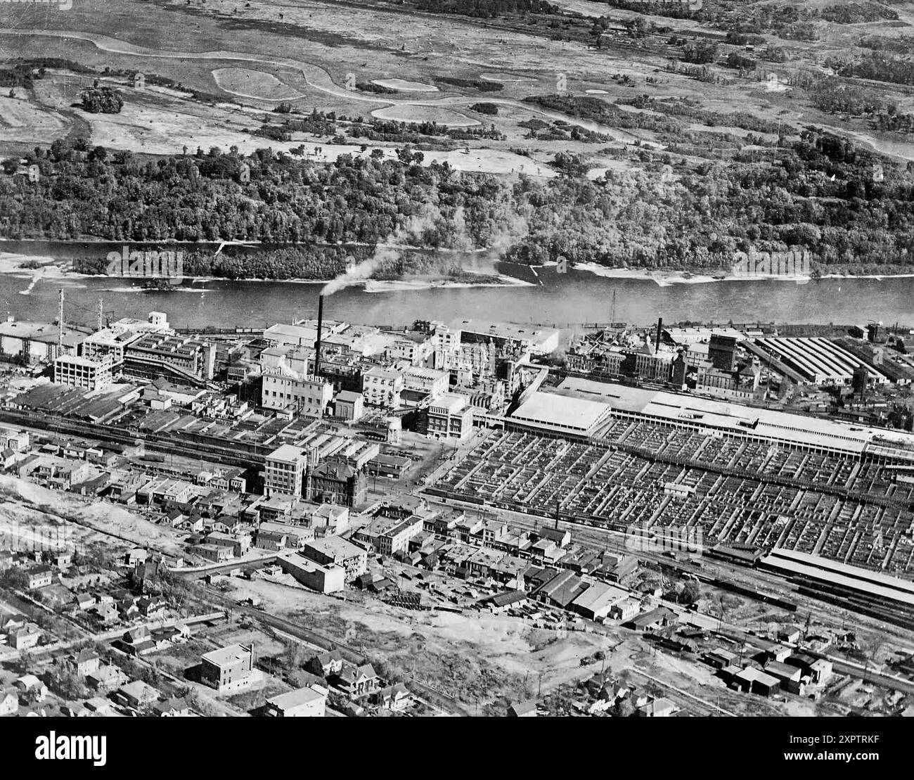 Luftaufnahme von Stockyards, St. Paul, Minnesota, August 1919 Stockfoto