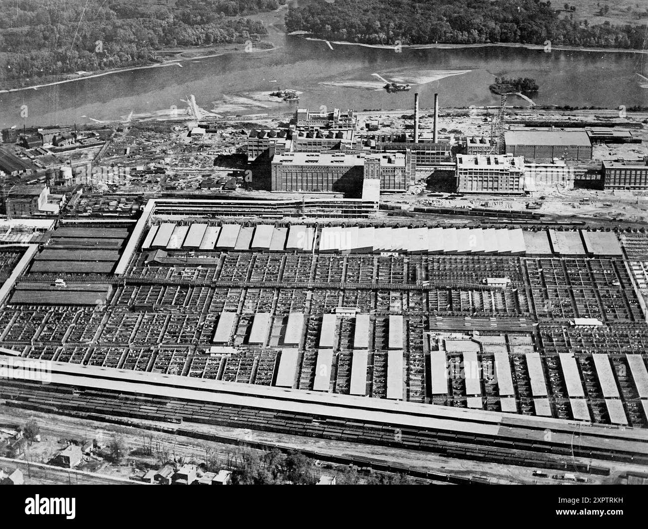 Luftaufnahme von Stockyards, St. Paul, Minnesota, August 1919 Stockfoto