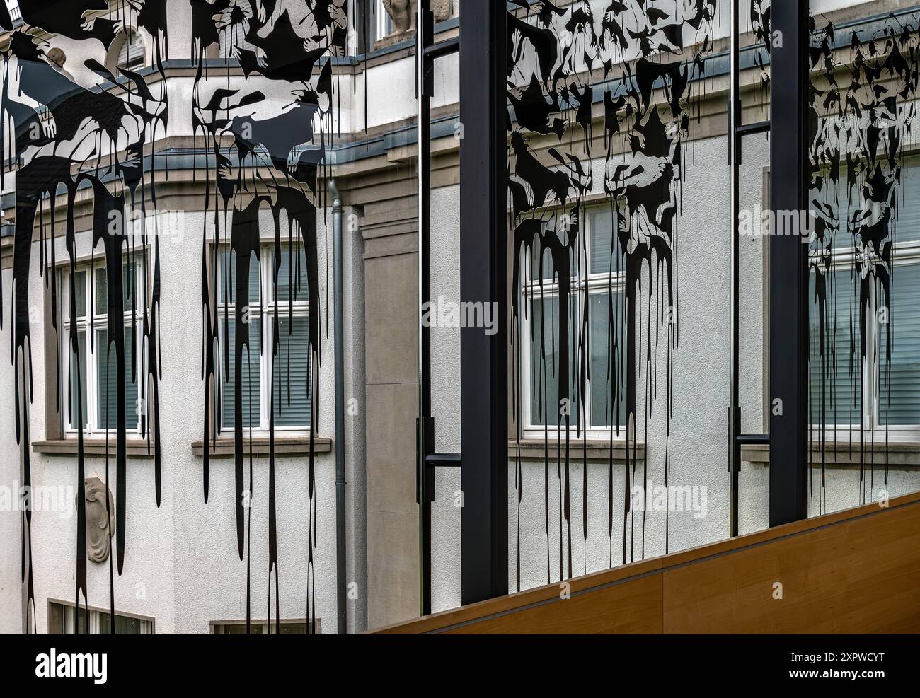 Blick vom Fenster der Opelvillen Kunst- und Kulturstiftung Rüsselsheim Stockfoto