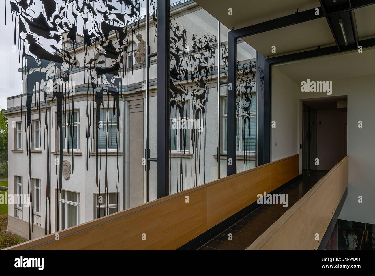 Blick vom Fenster der Opelvillen Kunst- und Kulturstiftung Rüsselsheim Stockfoto