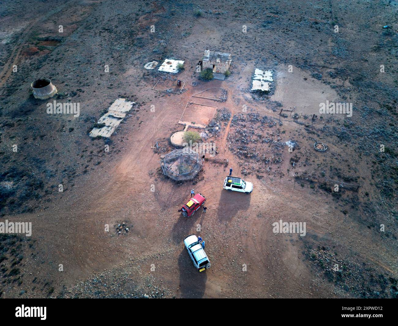 Eringa Ruinen in Eringa Waterhole, Mt Dare Road, Outback South Australia, Australien Stockfoto