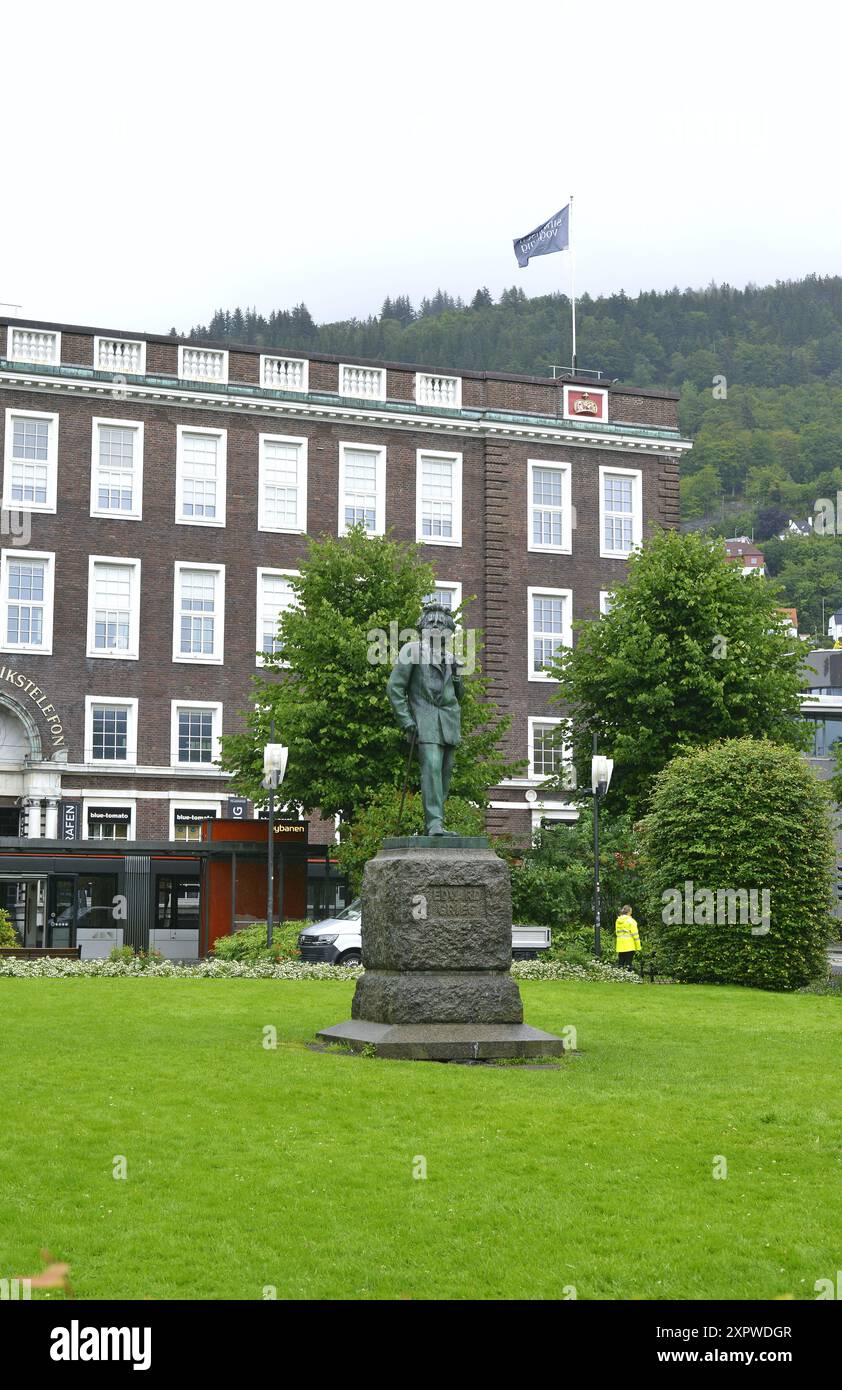 Denkmal für den Komponisten Edvard Grieg in Bergen, Norwegen Stockfoto