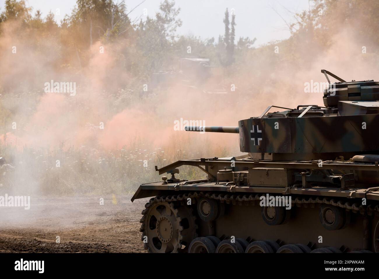 Daimler Benz Panzer III - deutscher Panzer aus dem Zweiten Weltkrieg auf dem Schlachtfeld. Aquino Tank Weekend - historische Militärshow 07.28.2024 - Oshawa, Kanada Stockfoto
