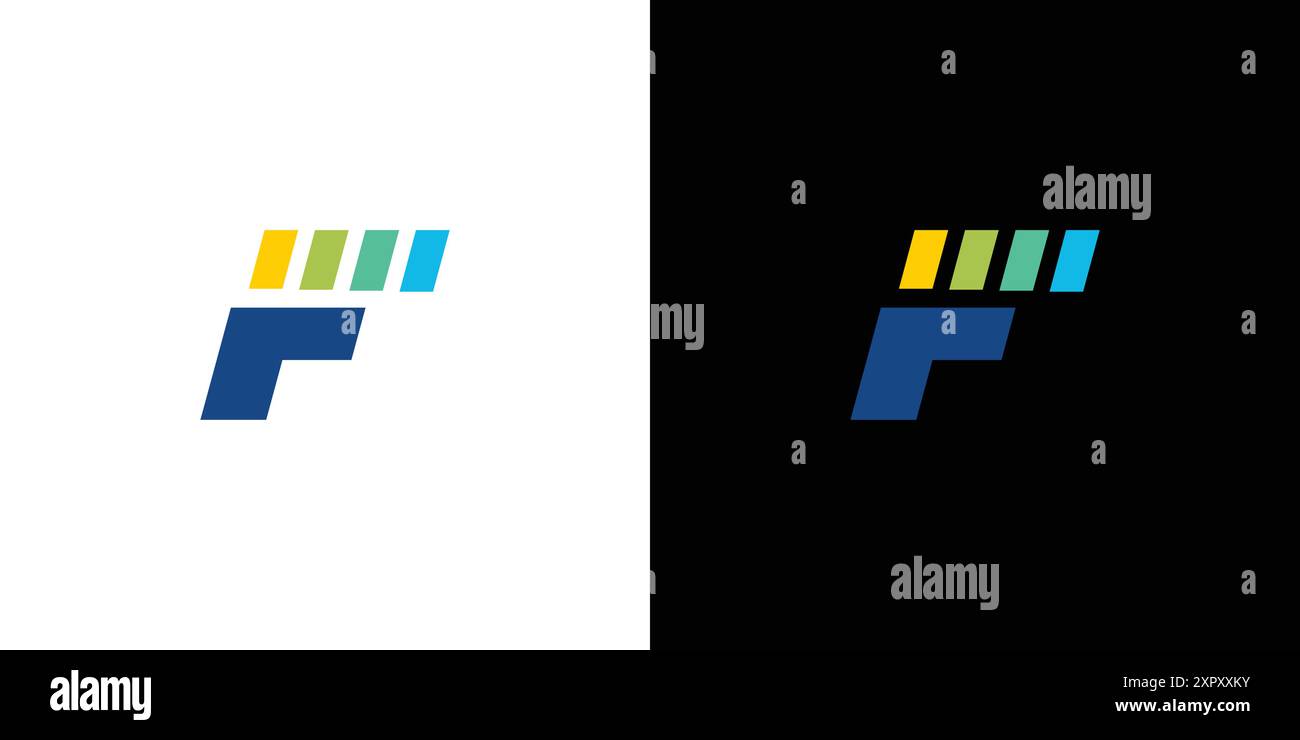 Modernes und einzigartiges F-Batterie-Logo Stock Vektor