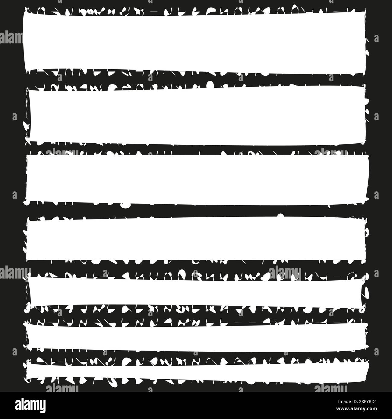 Pinselstriche schleifen. Schwarz-weiße Streifen. Vektorstruktur. Abstrakter Hintergrund. Stock Vektor