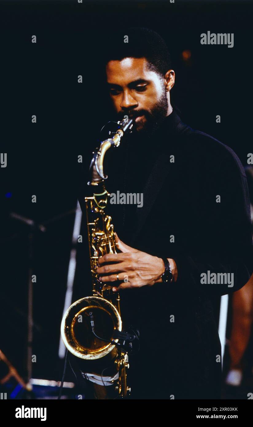Jazz fest Berlin, Philharmonie, 1988, Jack DeJohnette, amerikanischer Jazz-Musiker Stockfoto