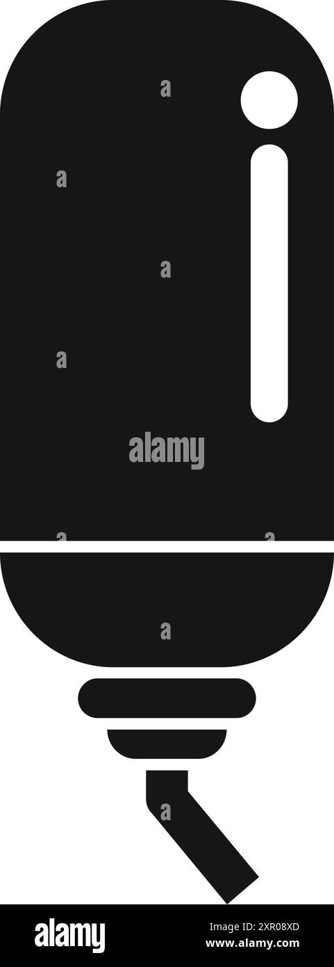 Einfaches Glyphensymbol eines elektrischen Warmwasserbereiters, ein gängiges Haushaltsgerät zur Bereitstellung von heißem Wasser Stock Vektor