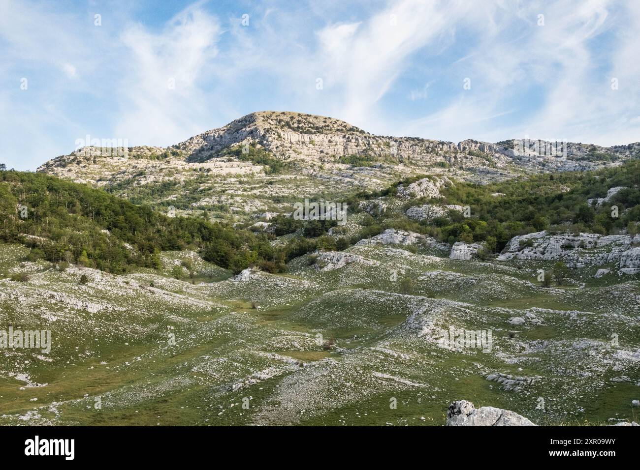 Trekking zum Subra Gipfel, Orjen Mountains, Herceg Novi, Montenegro Stockfoto