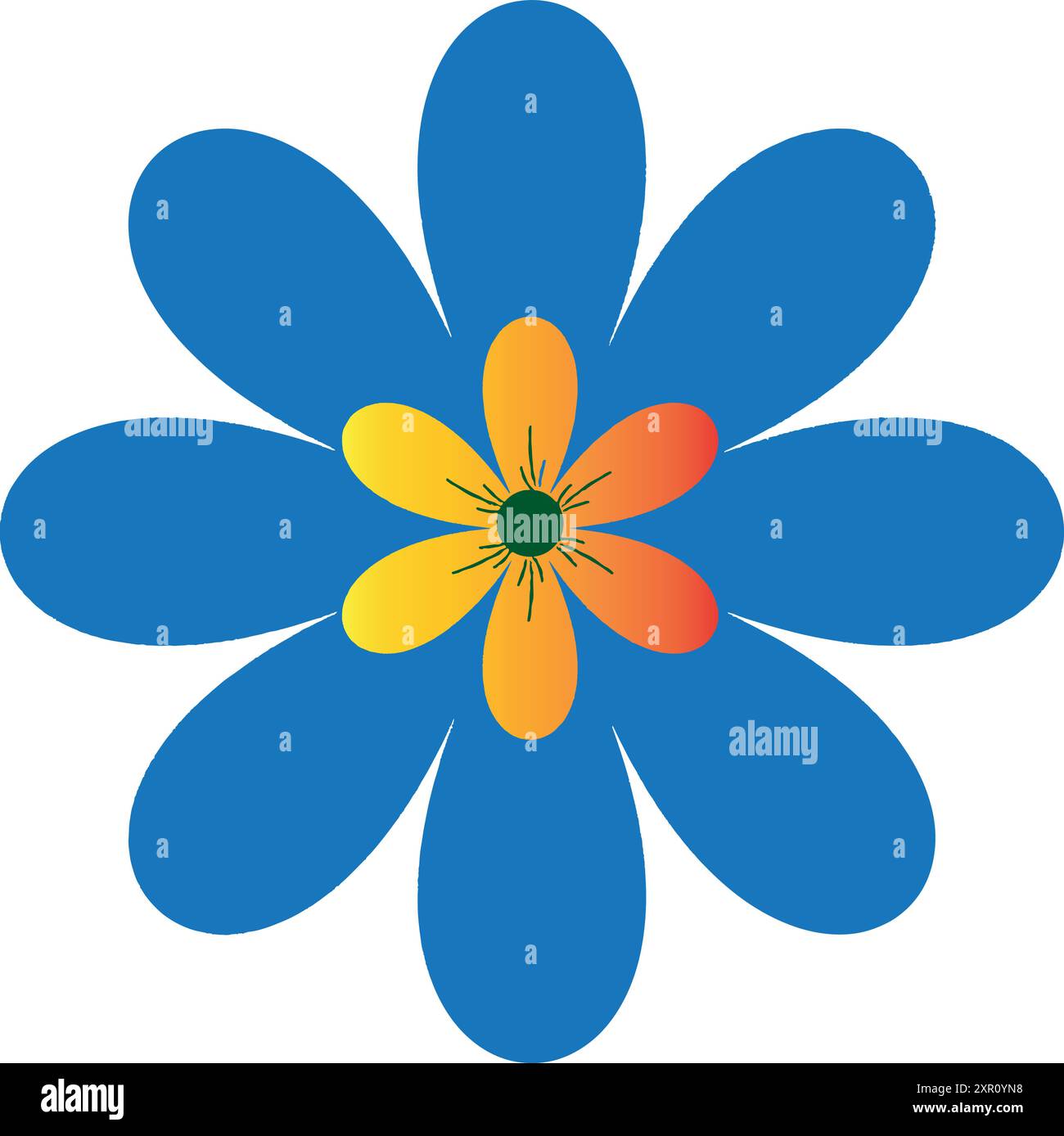 Blume Blütenblatt Symbol Vektor-Stil Illustration Art. Stock Vektor