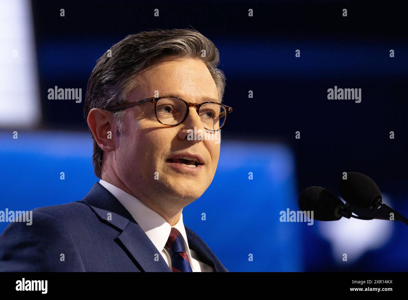 Milwaukee, USA, 16. Juli 2024, Repräsentant Mike Johnson (R-LA) auf der Republican National Convention in Milwaukee, Wiscons Stockfoto