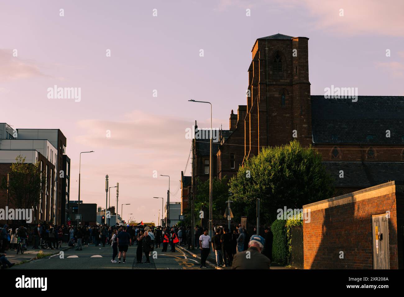 Friedlicher Anti-Rassismus-Marsch zum Schutz von Asylum Link in Liverpool am 7. August 2024 Stockfoto